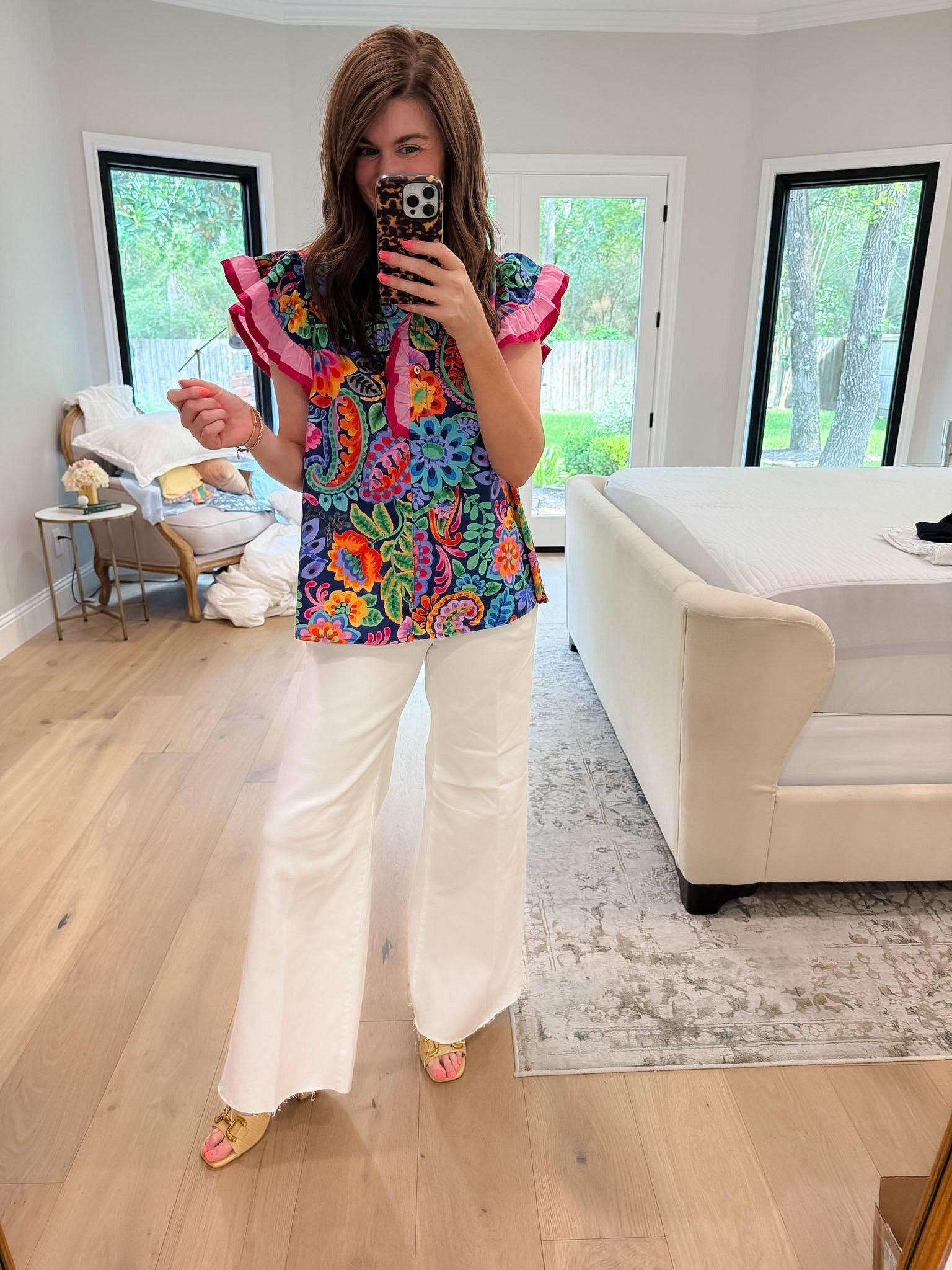 Be So Bold Floral Top in Navy