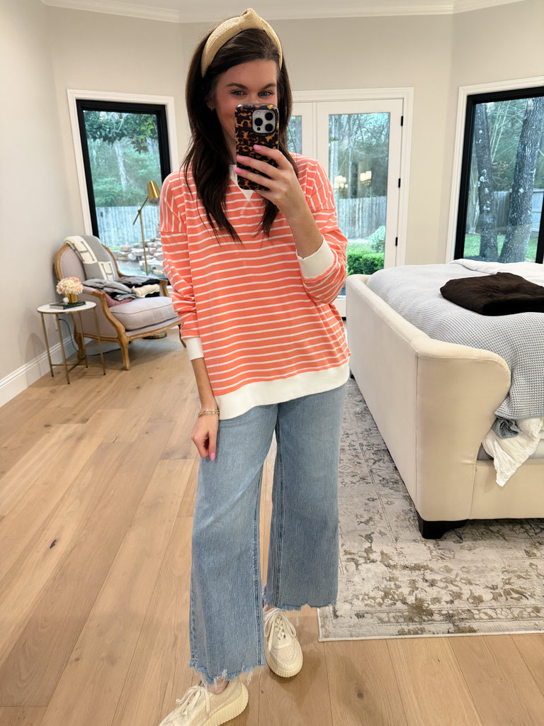 Everyday Play Striped Tee in Coral