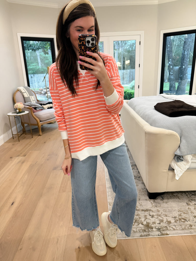 Everyday Play Striped Tee in Coral