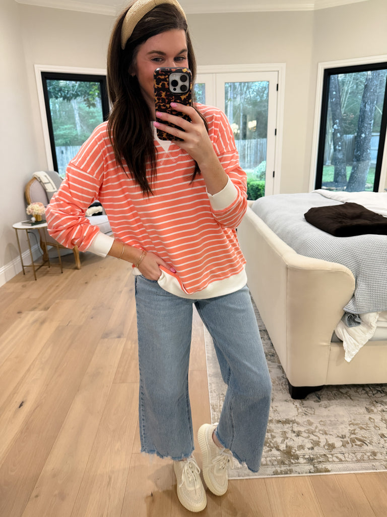 Everyday Play Striped Tee in Coral