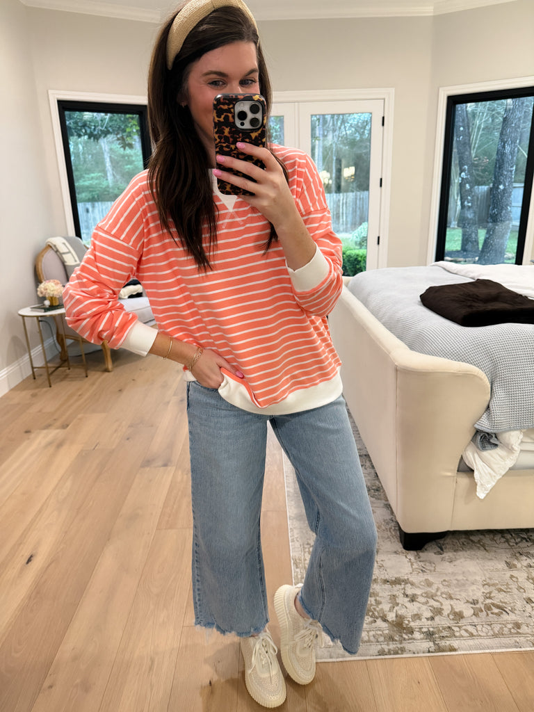 Everyday Play Striped Tee in Coral