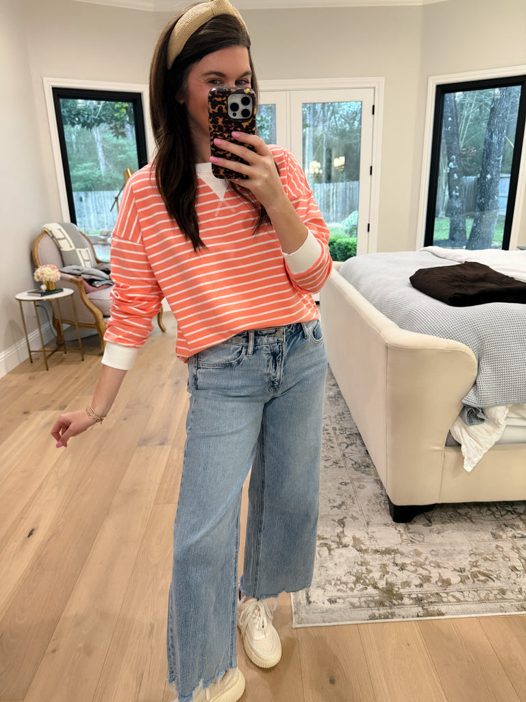 Everyday Play Striped Tee in Coral