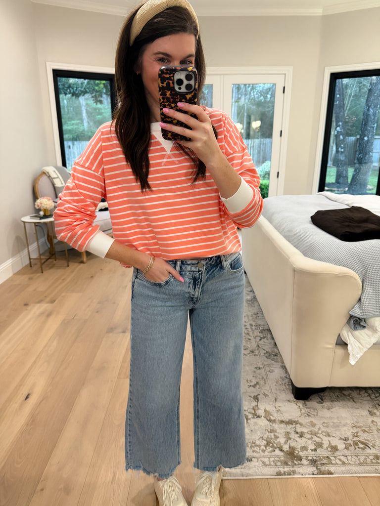 Everyday Play Striped Tee in Coral