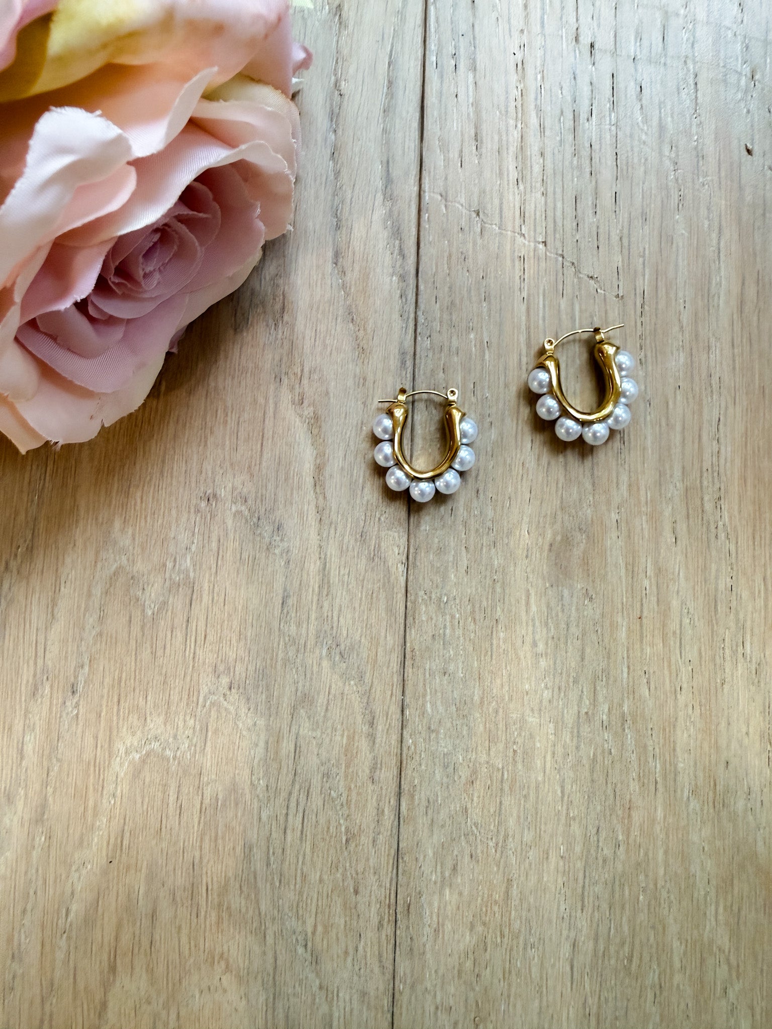 Pearl Hoop Earrings *Final Sale*
