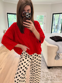 Forever Favorite Cable Knit Sweater in Red