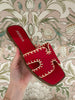 Finity H-Strap Sandals in Red