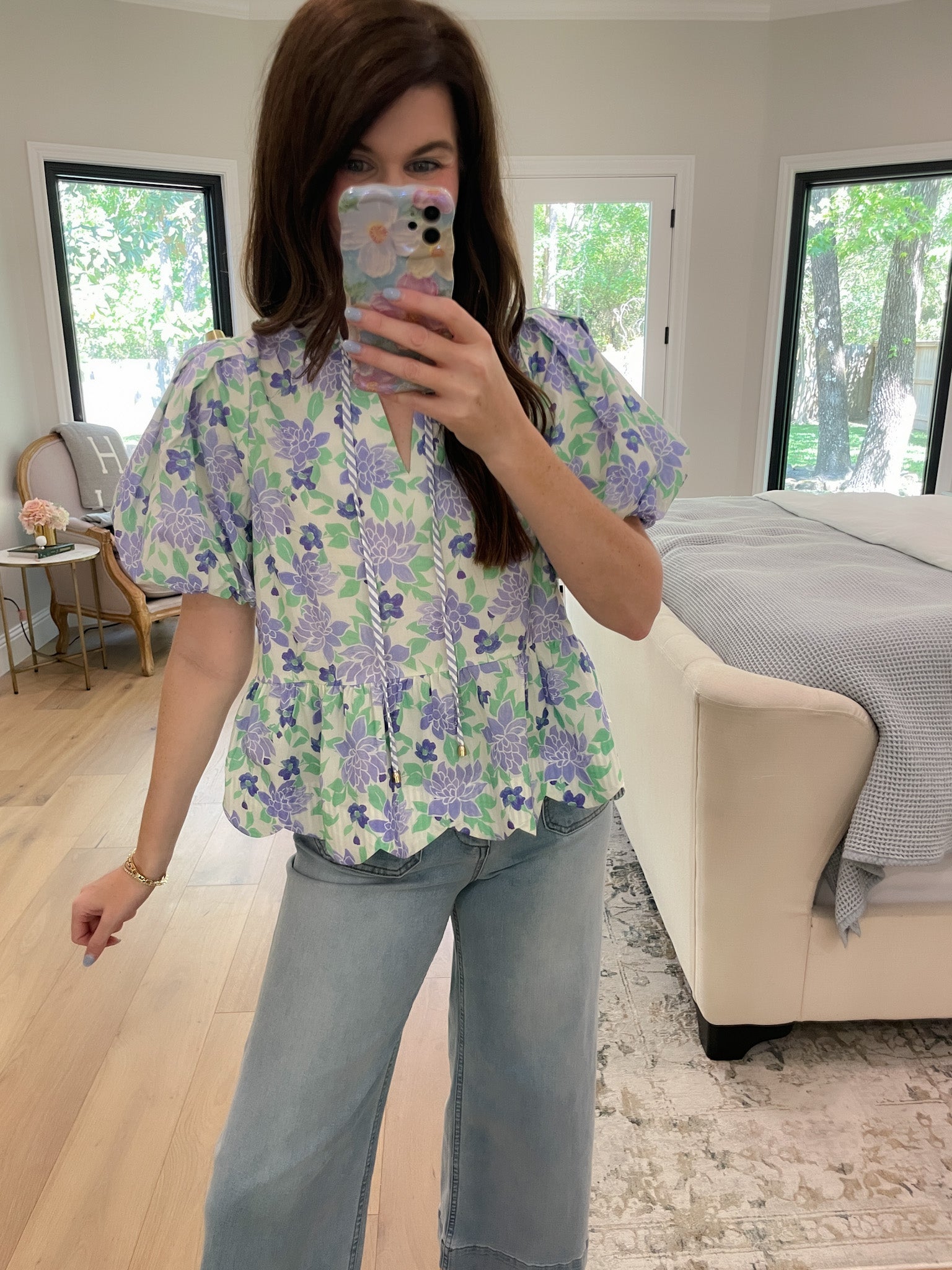 Feeling Butterflies Top in Periwinkle