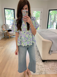 Feeling Butterflies Top in Periwinkle