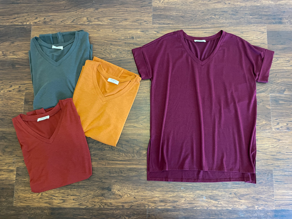 *BELLES & DOORBUSTER* Fall Bright Side V-Neck Tees