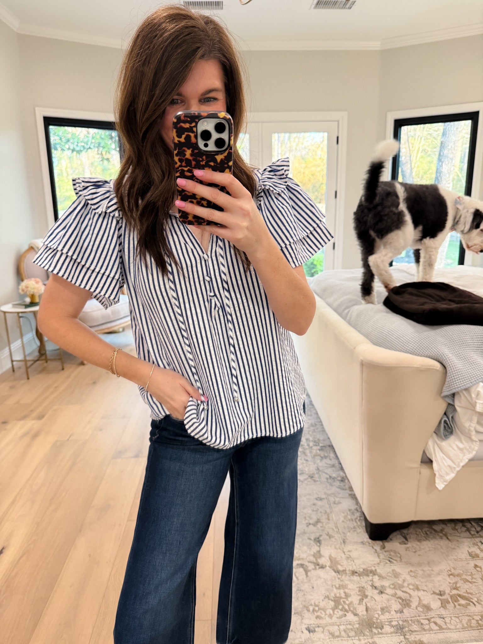 Coastal Charm Top in Navy