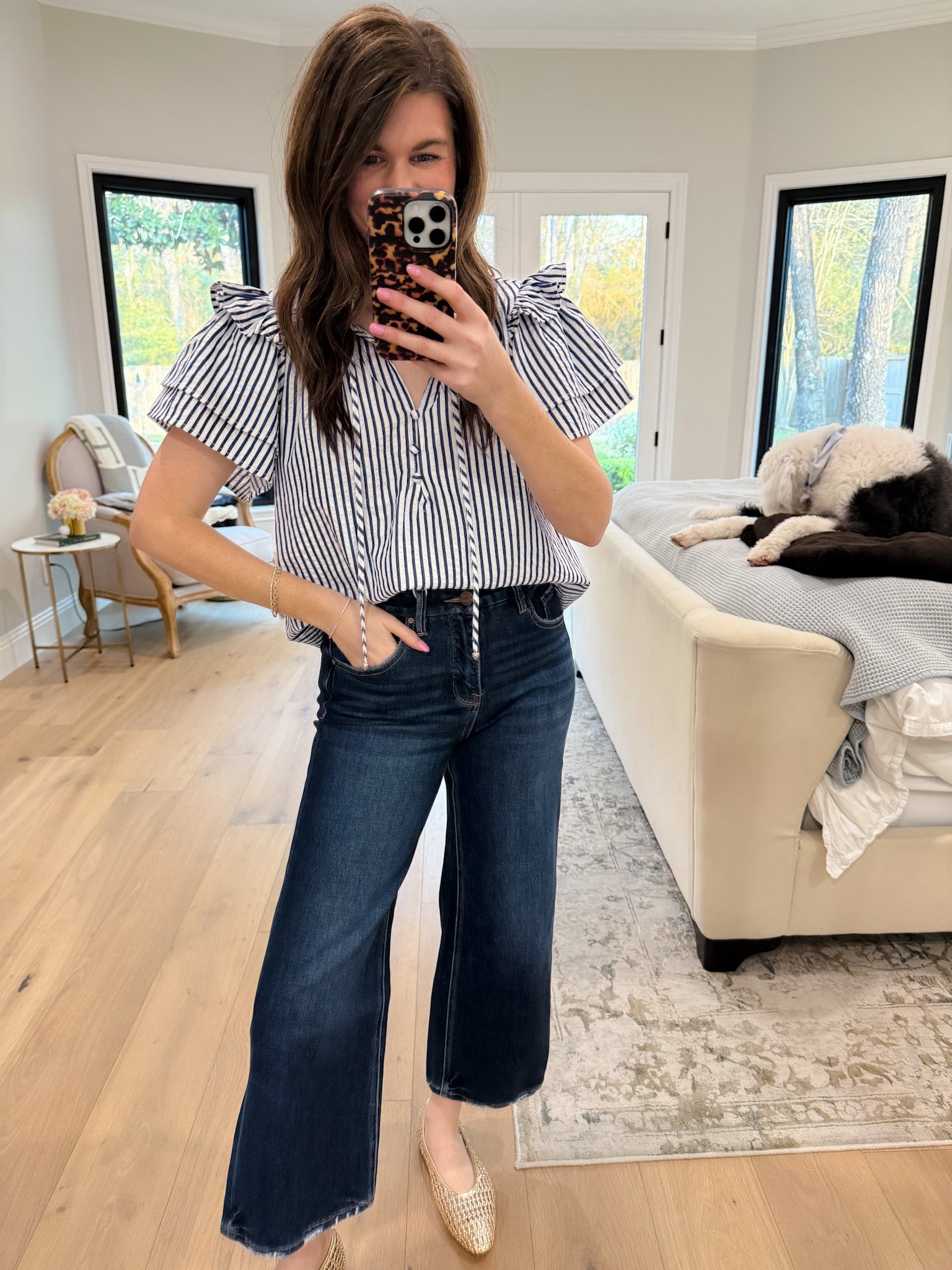 Coastal Charm Top in Navy