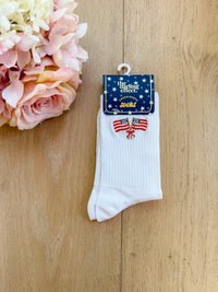 Embroidered Crew Socks in American Flags *Final Sale*
