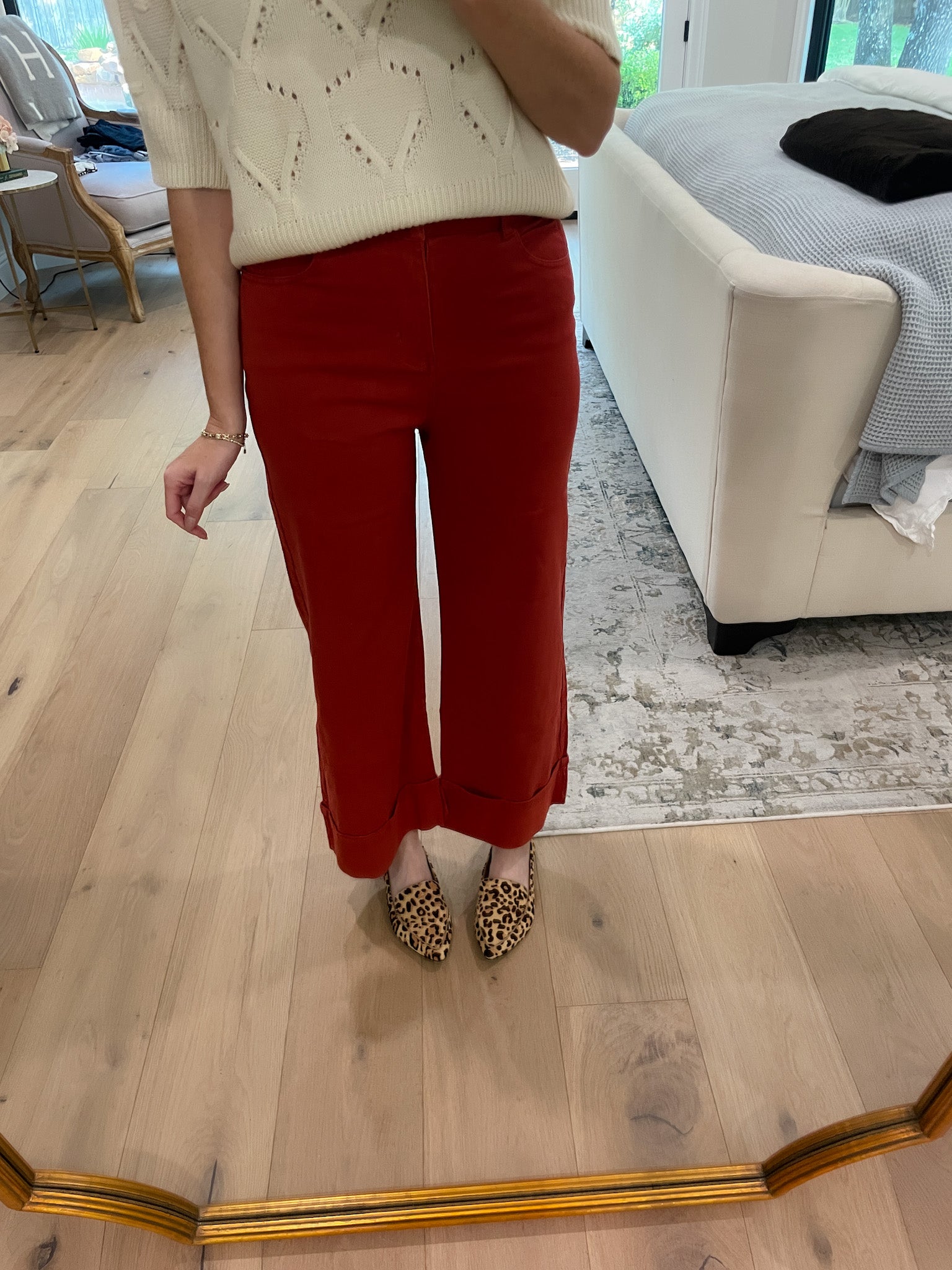 Camden Cuffed Jeans in Rust