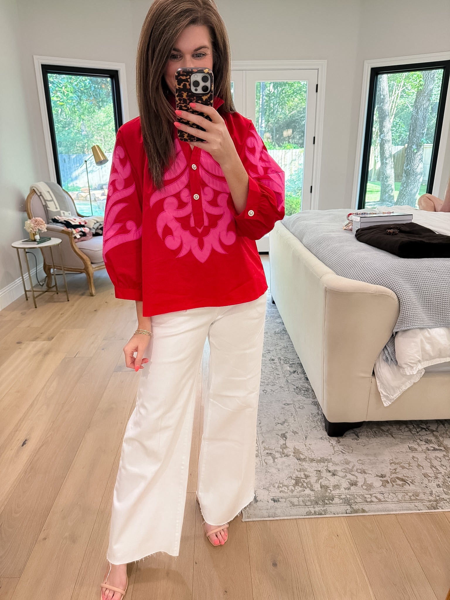 Palm Royale Top in Red/Pink