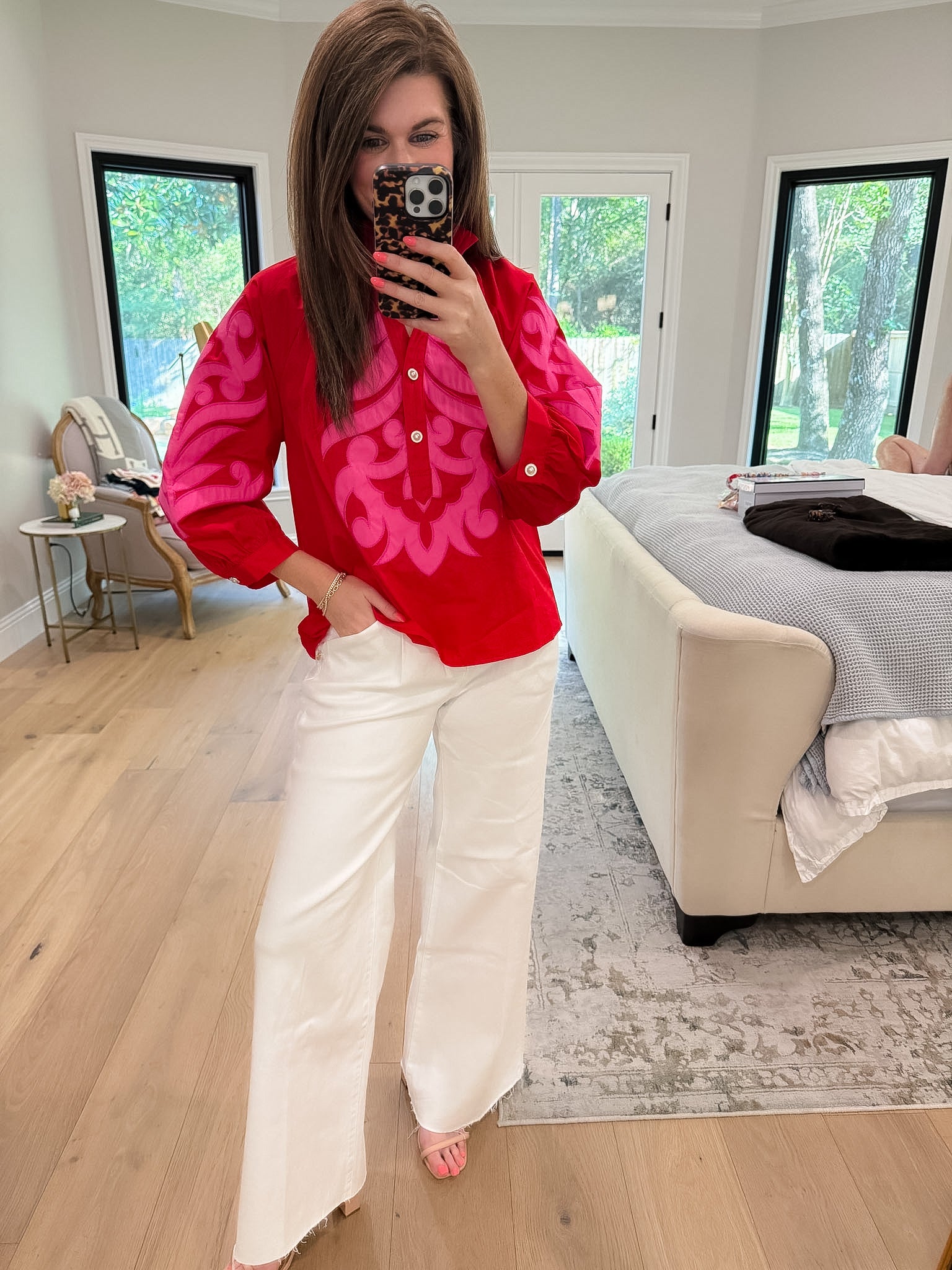 Palm Royale Top in Red/Pink