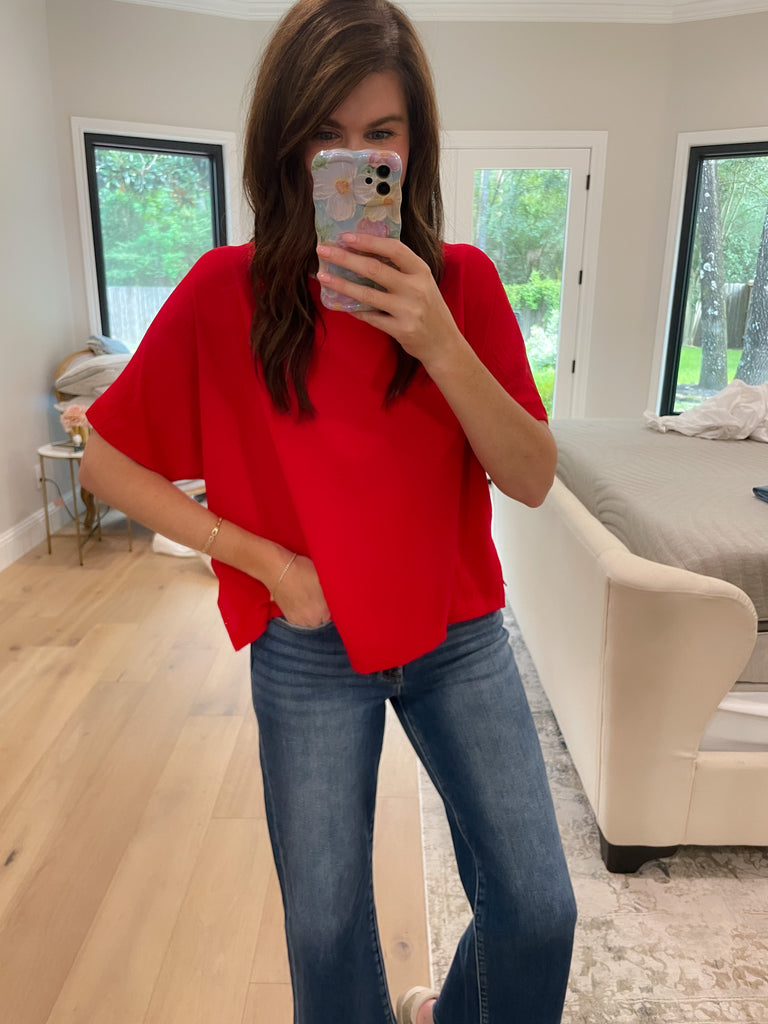 Simply Stated Tee in Red