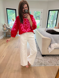 Palm Royale Top in Red/Pink