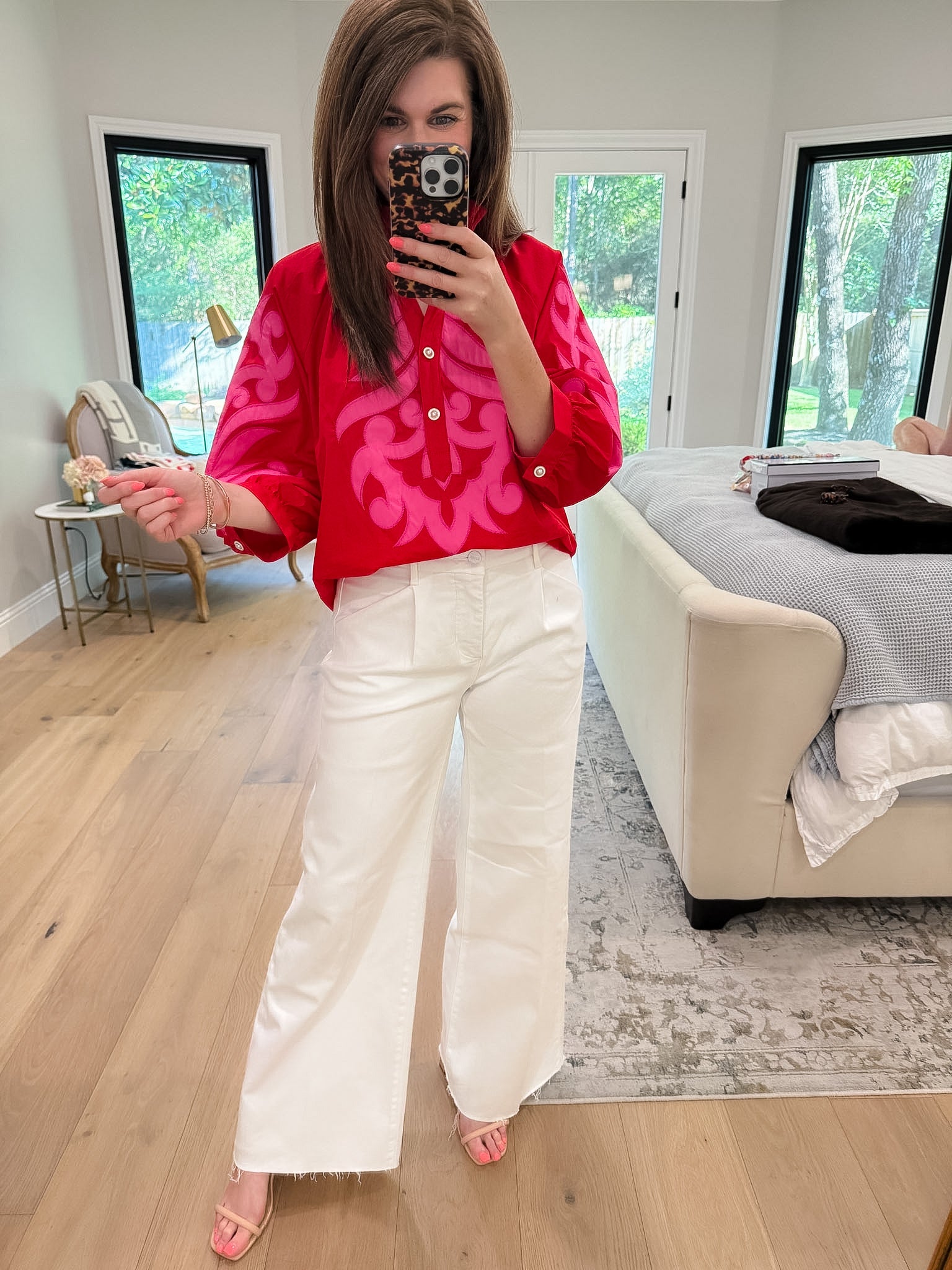 Palm Royale Top in Red/Pink