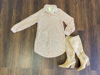 All That Glitters Sequin Shirt Dress