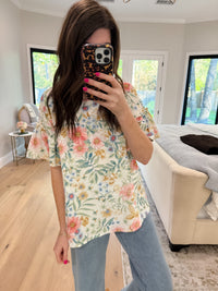 Fresh Bloom Ruffle Sleeve Top