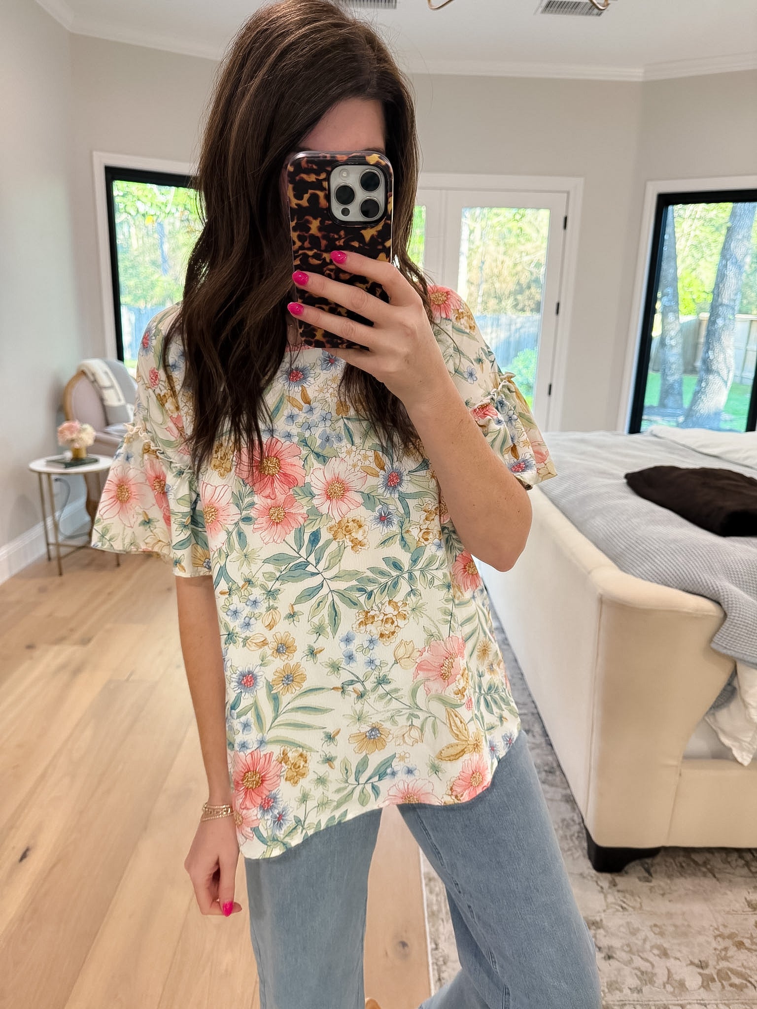 Fresh Bloom Ruffle Sleeve Top