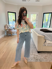 Fresh Bloom Ruffle Sleeve Top