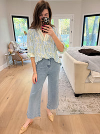 Spring Burst Floral Top in Sky