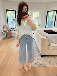 Spring Burst Floral Top in Sky