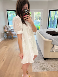 Fresh Take Floral Lace Dress in White
