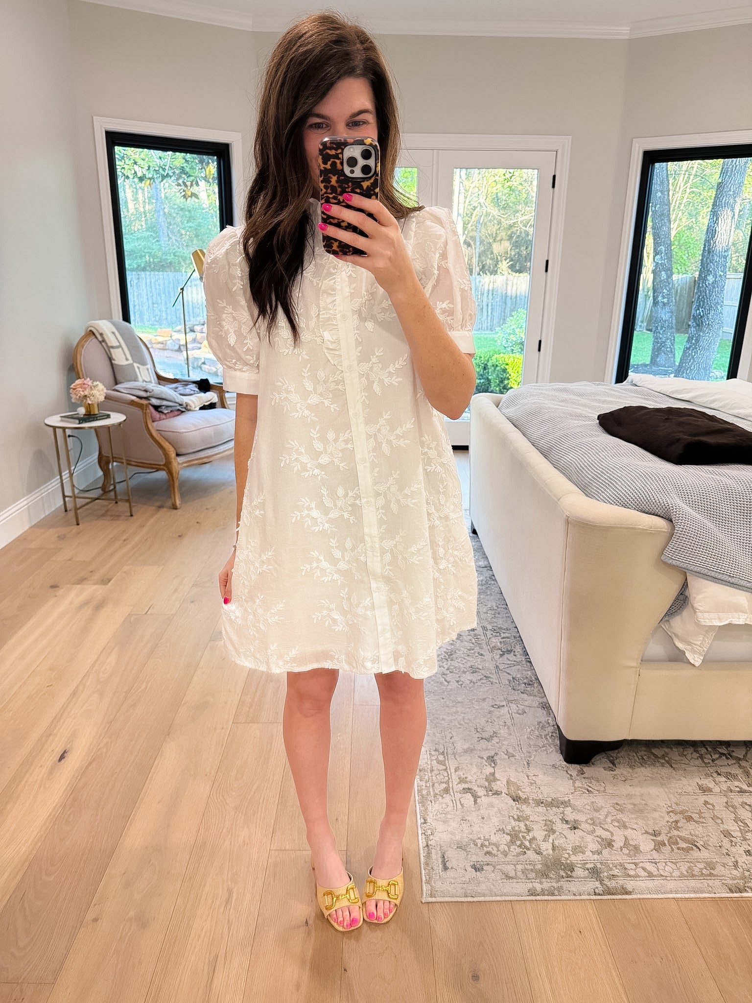 Fresh Take Floral Lace Dress in White