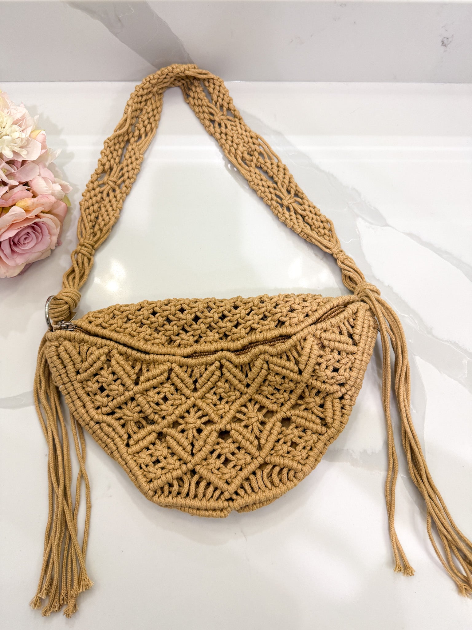 Coastal Drift Macrame Crossbody Bag *Final Sale*