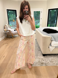Patchwork Petals Wide Leg Jeans
