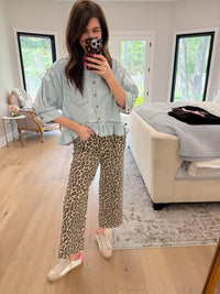 Sweet Ease Ruffle Denim Button Down