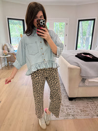Sweet Ease Ruffle Denim Button Down