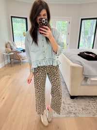 Sweet Ease Ruffle Denim Button Down