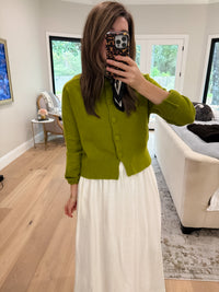 Chic Happens Cardigan in Chartreuse
