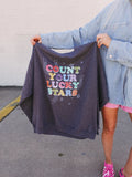Count Your Lucky Stars Sweatshirt in Charcoal