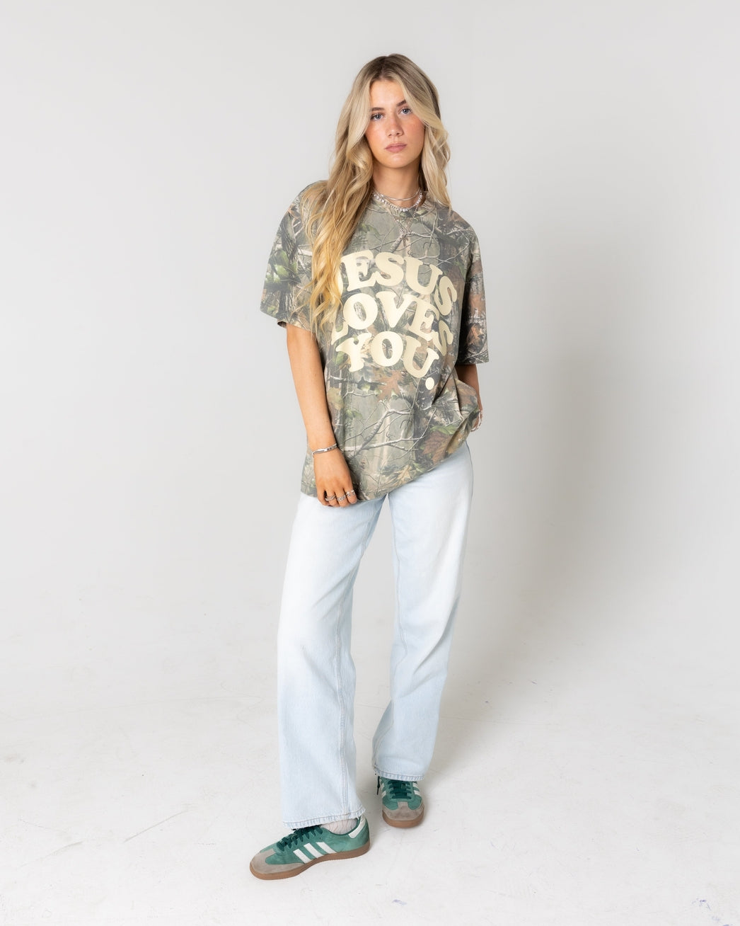 Jesus Loves You Heavyweight Camo Tee