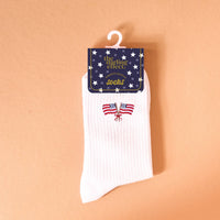 Embroidered Crew Socks in American Flags *Final Sale*