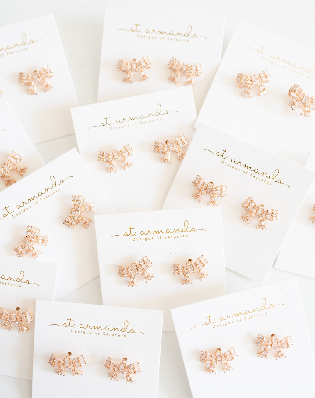 Gold Mini Sparkler Statement Stud Bow Earrings *Final Sale*