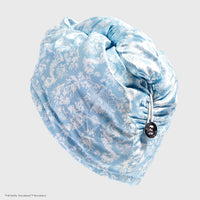 Kitsch x Bridgerton Satin Wrapped Hair Towel / Toile De Blue *Final Sale*