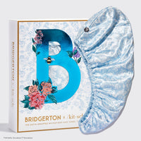 Kitsch x Bridgerton Satin Wrapped Hair Towel / Toile De Blue *Final Sale*