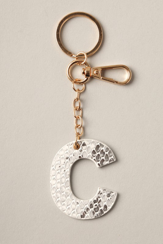 Double-Sided Snake Print Key Ring