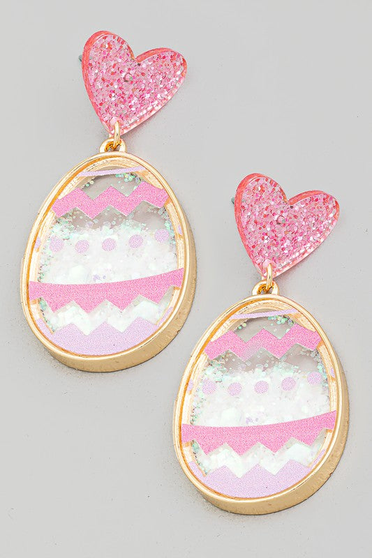 Easter Egg Glitter Drop Earrings