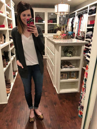 Max Cardigan in Black and Charcoal