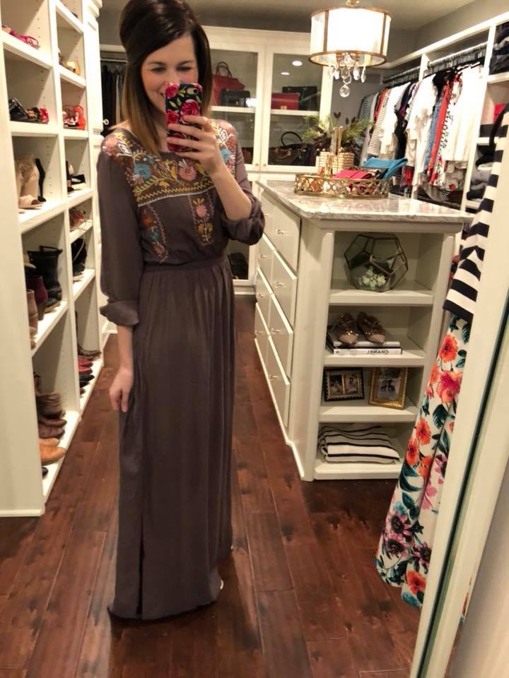 SALE! Las Ventanas Maxi Dress in Charcoal