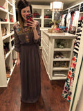 SALE! Las Ventanas Maxi Dress in Charcoal