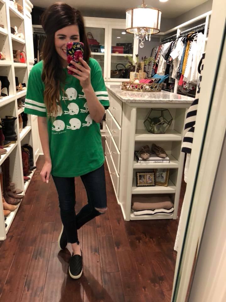 SALE!  Helmet Ringer Tee in Green *Final Sale*