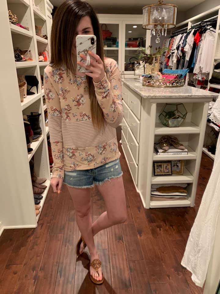 SALE! Tandi Floral Top in Yellow and Pink