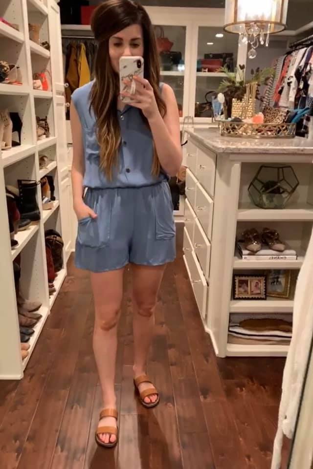 New Thrills Romper in Denim